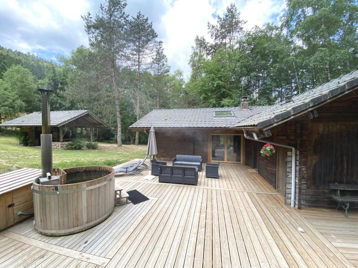 Le Fishing Lodge Chalet En Bois Avec Bain Nordique La Bresse Zewnętrze zdjęcie